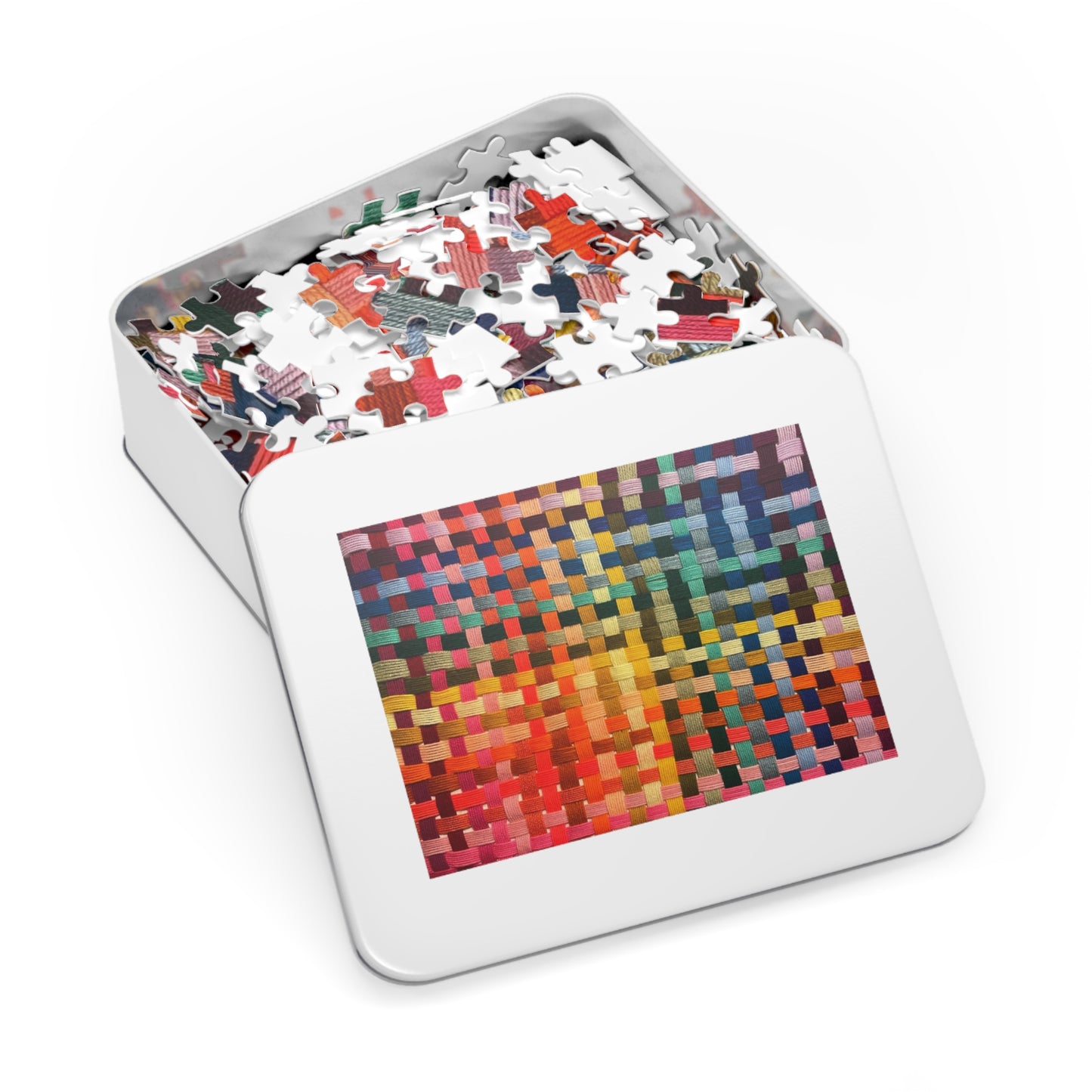 Polychrome Lion Weave Jigsaw Puzzle with Tin, Fun Family Activity, Home Decor Game, Gift Puzzle Lovers, Rainy Day, Colorful