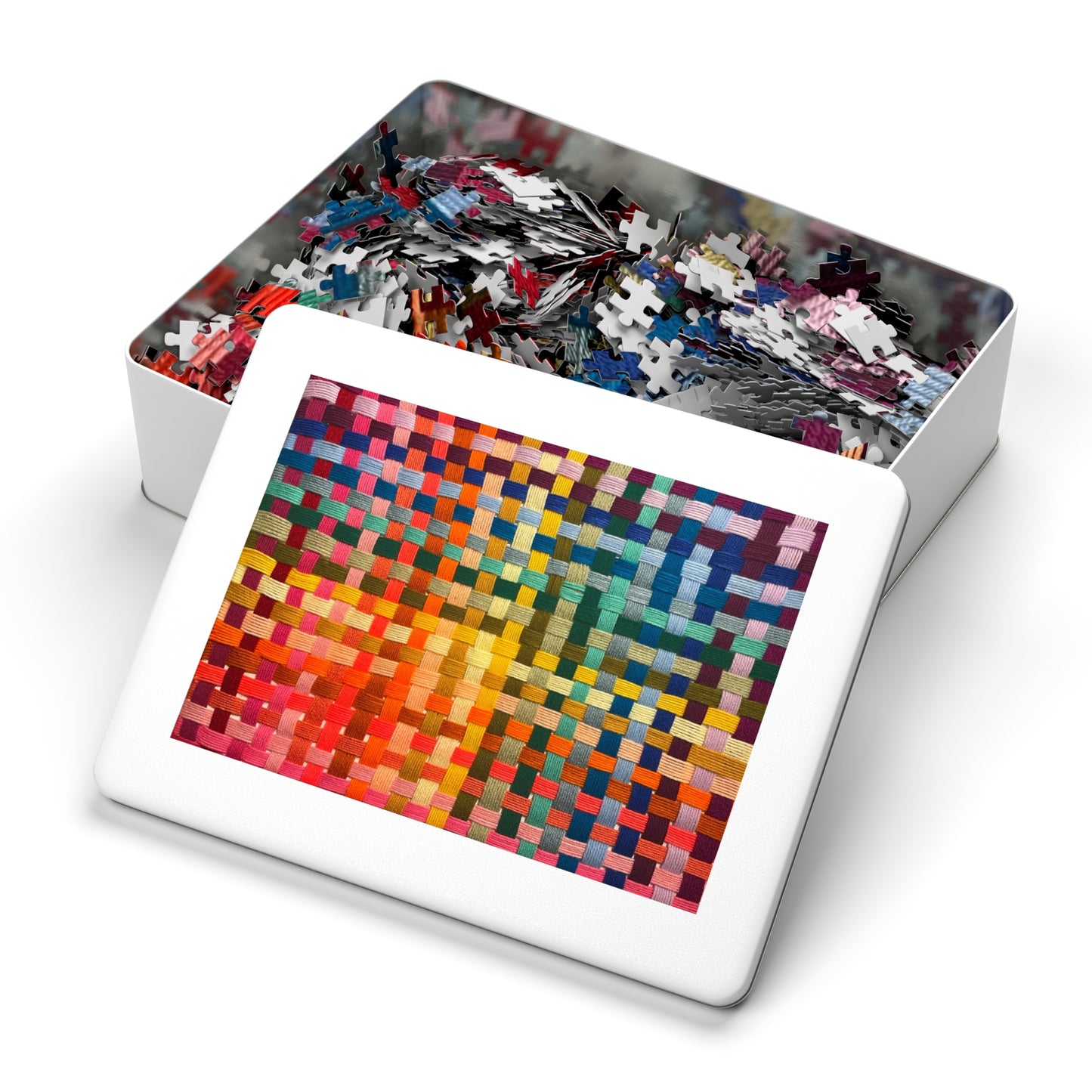 Polychrome Lion Weave Jigsaw Puzzle with Tin, Fun Family Activity, Home Decor Game, Gift Puzzle Lovers, Rainy Day, Colorful