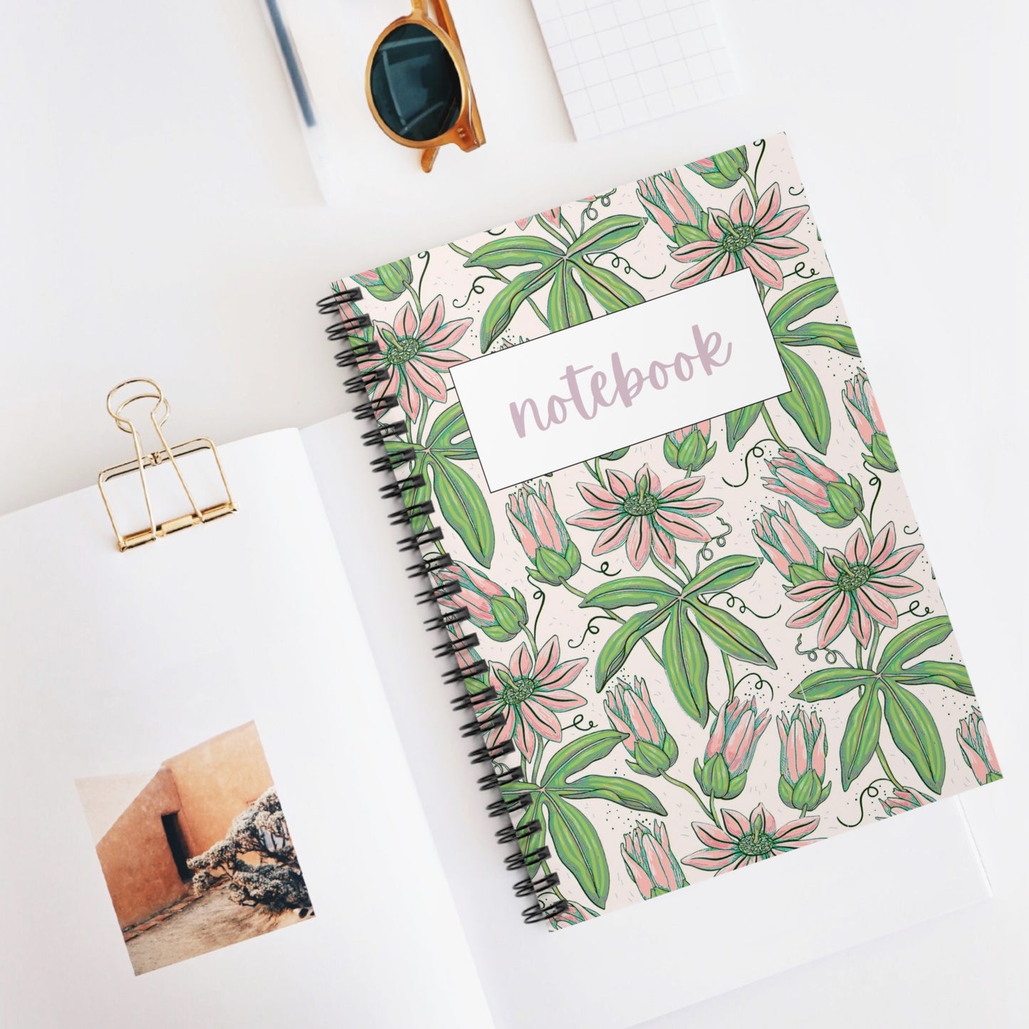 Floral Spiral Notebook, Journaling, School Supplies, Gift for Her, Floral Stationery, Nature Inspired Writing