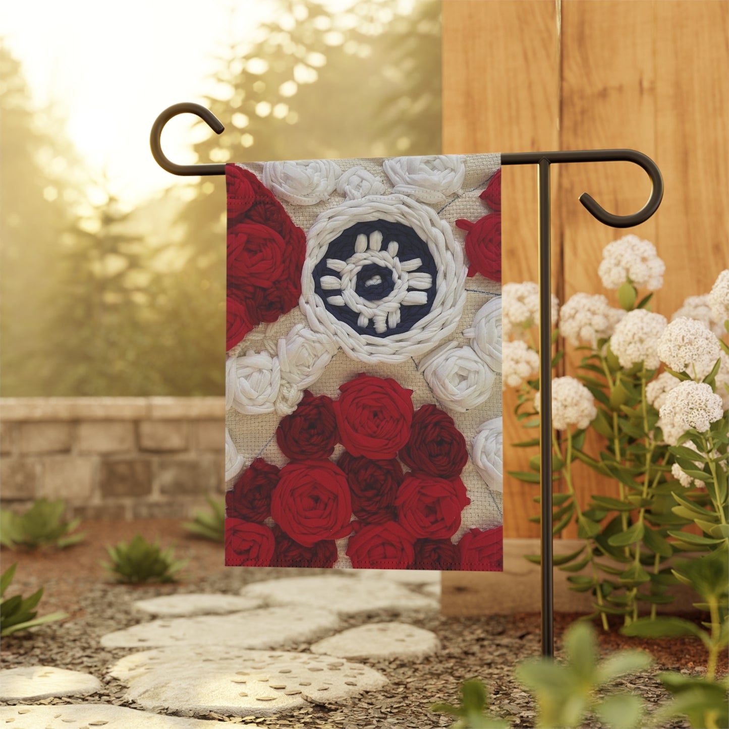 Wichita Roots Garden Banner, Outdoor Decor, Yard Flag, Home & Garden Gift, Rose Design, Spring Decoration