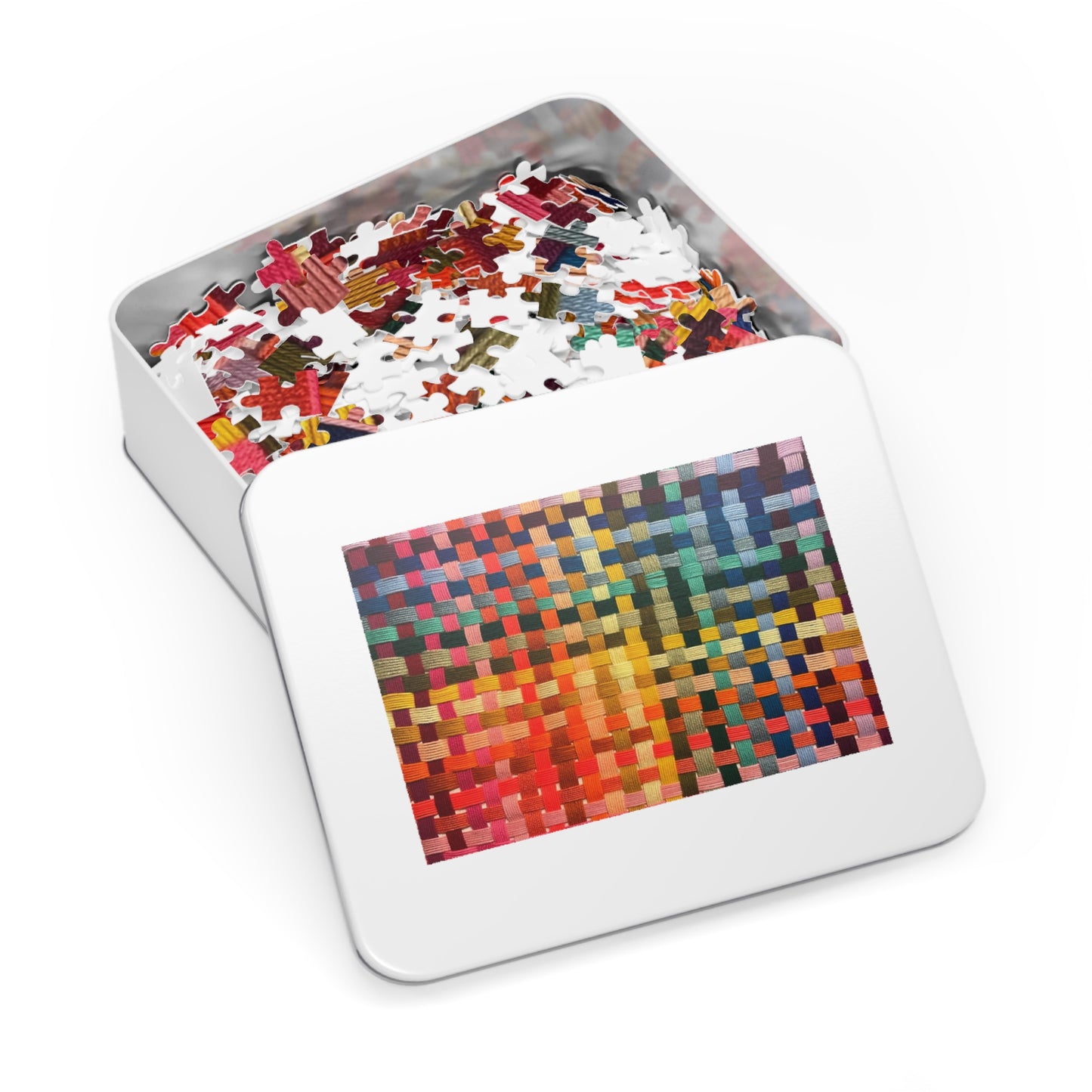 Polychrome Lion Weave Jigsaw Puzzle with Tin, Fun Family Activity, Home Decor Game, Gift Puzzle Lovers, Rainy Day, Colorful