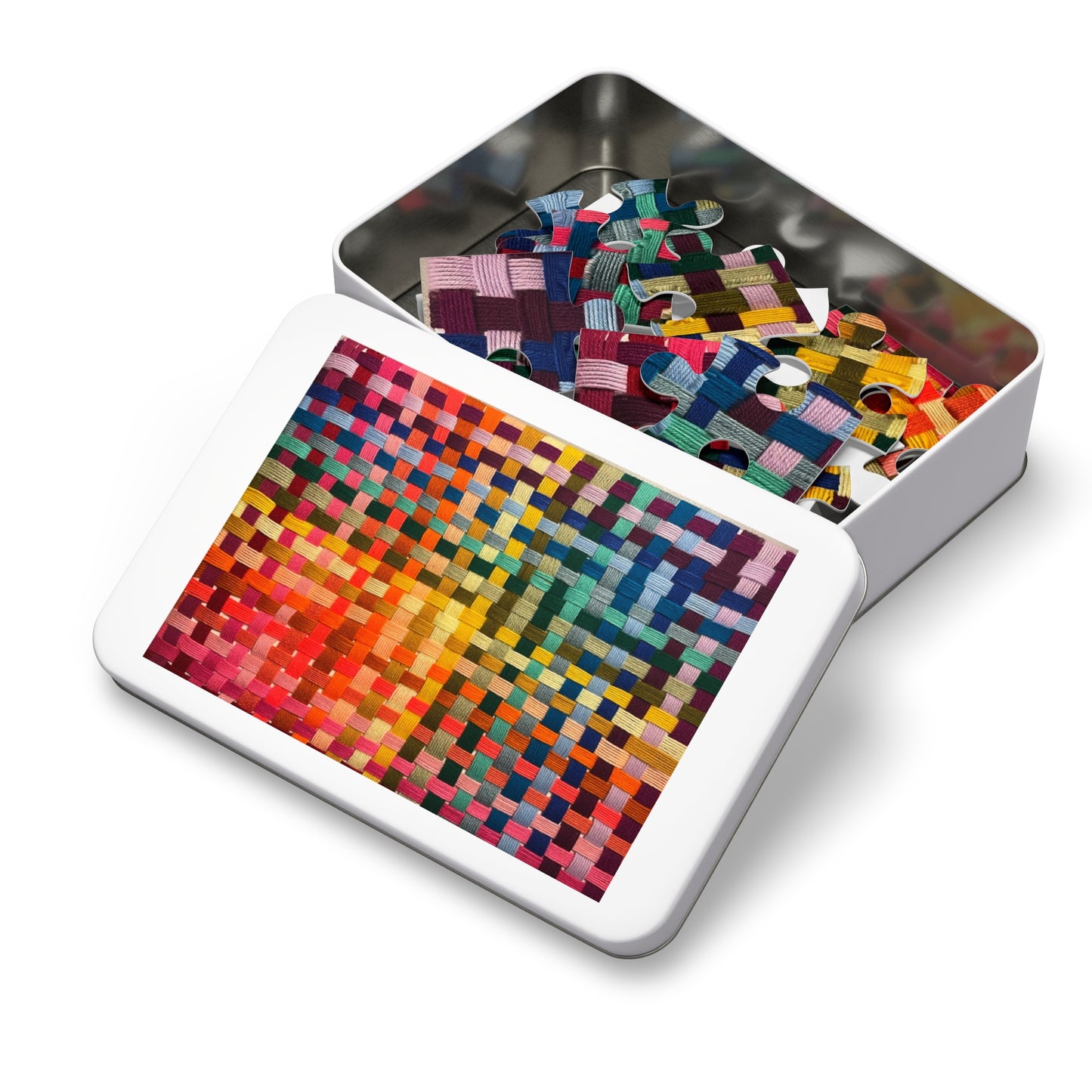 Polychrome Lion Weave Jigsaw Puzzle with Tin, Fun Family Activity, Home Decor Game, Gift Puzzle Lovers, Rainy Day, Colorful
